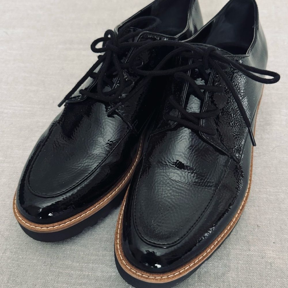 Franco Sarto Black Patent Women’s Oxford Dress Shoes 8.5